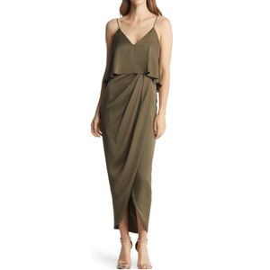 Shona Joy Frill Tulip Hem Maxi Dress Size 14